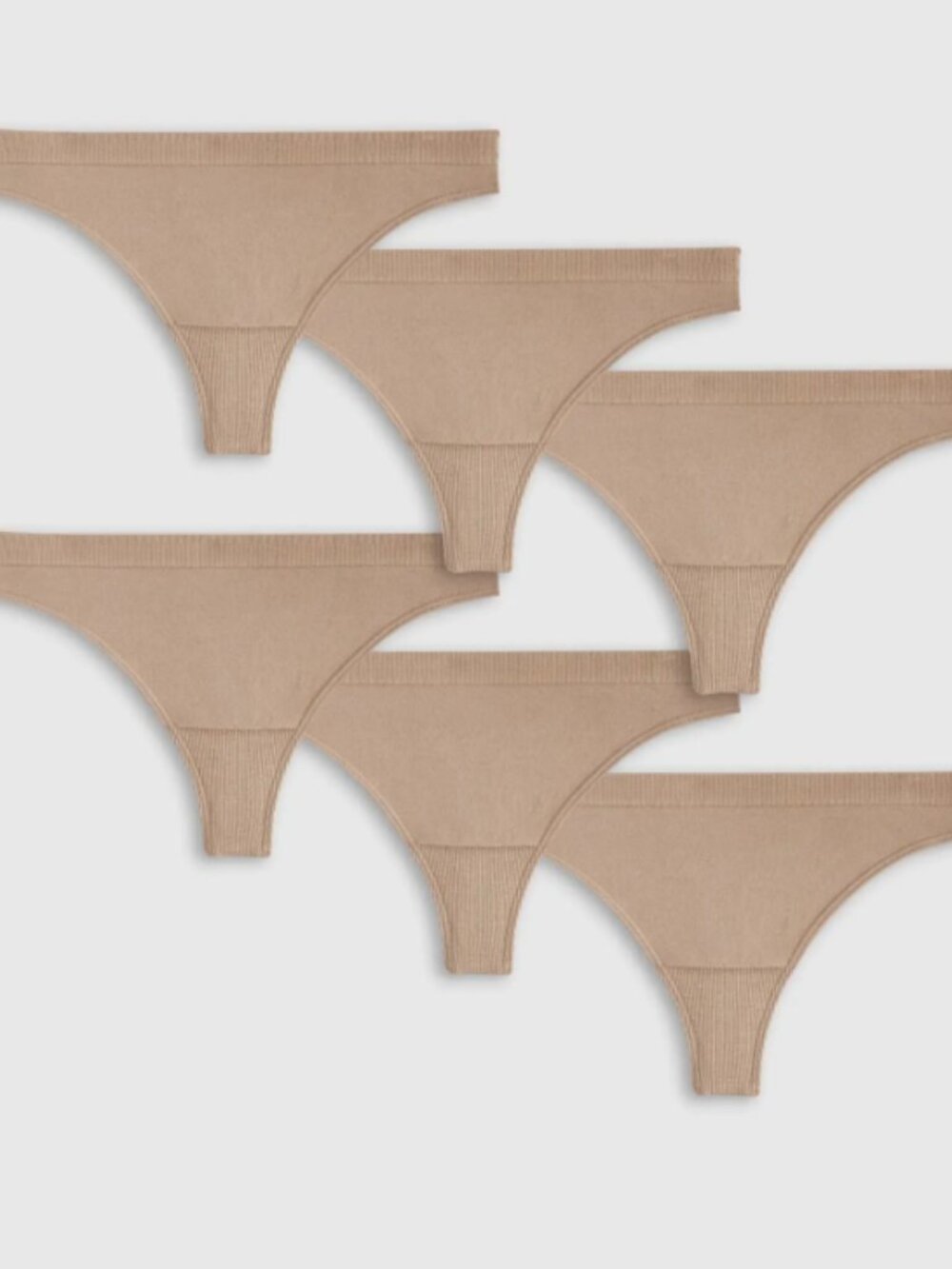 Quince Smoothing Comfort Thong (6-Pack) Sand L NEW